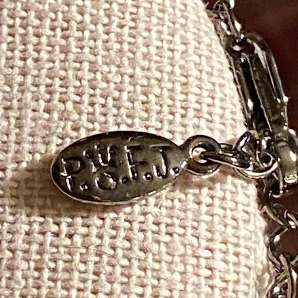 P.O.F.J. Black Silver Gilded Age Tear Drop Necklace - Picture 4 of 5